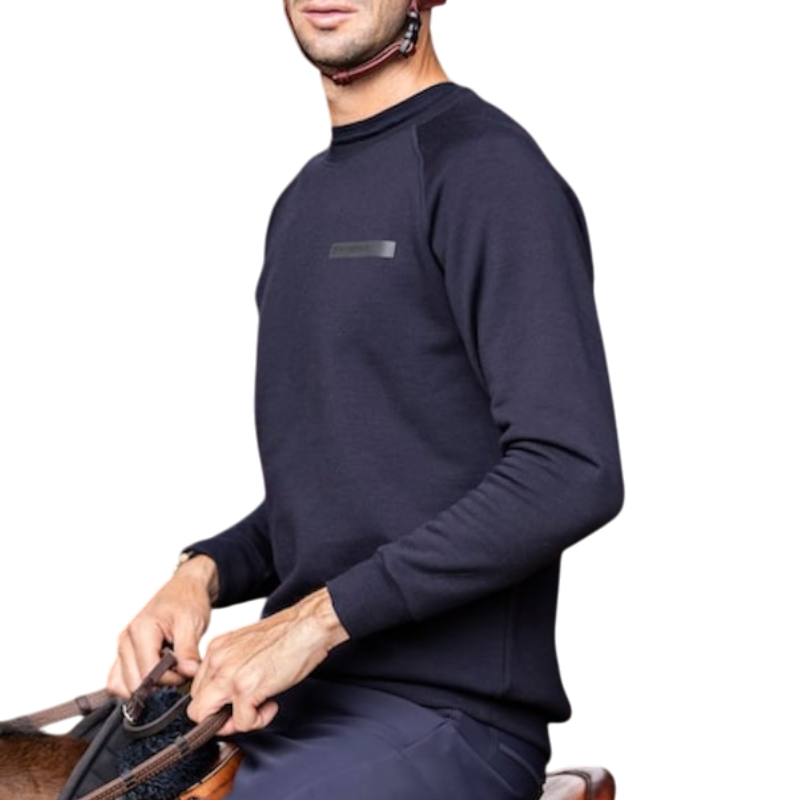 Horse Pilot - Herren Sweatshirt mit langen Ärmeln Merinos Dunkel Nacht