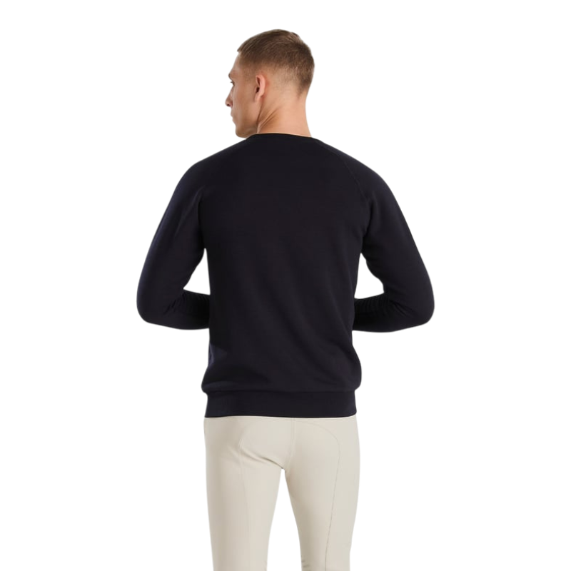 Horse Pilot - Herren Sweatshirt mit langen Ärmeln Merinos Dunkel Nacht