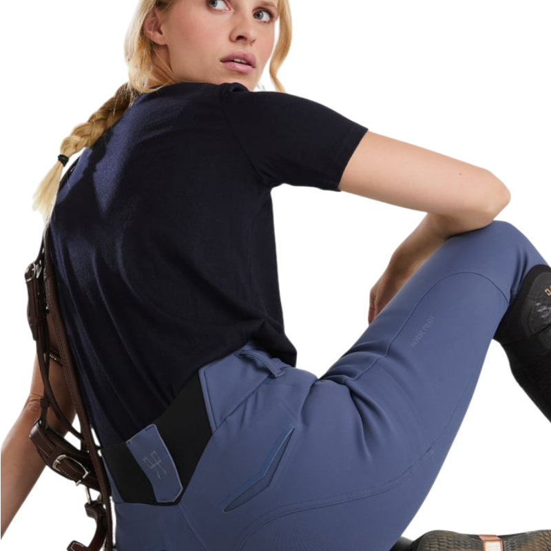 Horse Pilot - Damen T-Shirt mit kurzen Ärmeln Merinos dunkle Nacht