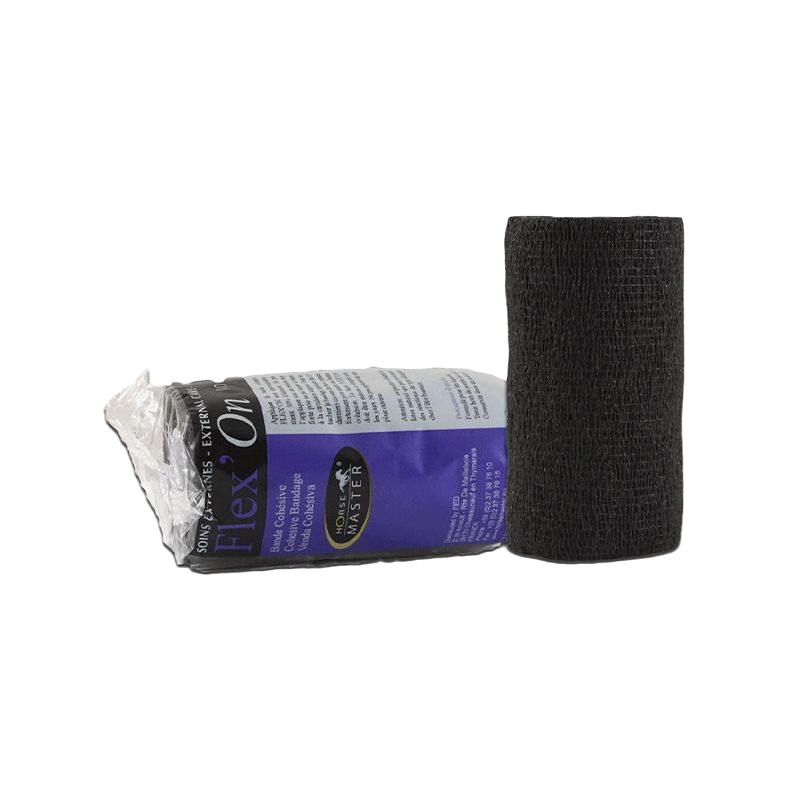 Horse Master - Bande de soin cohésive élastique multi-usage Flex'on noir | - Ohlala