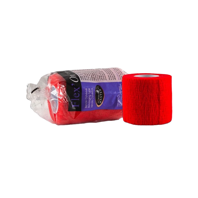 Horse Master - Bande de soin cohésive élastique multi-usage Flex'on rouge