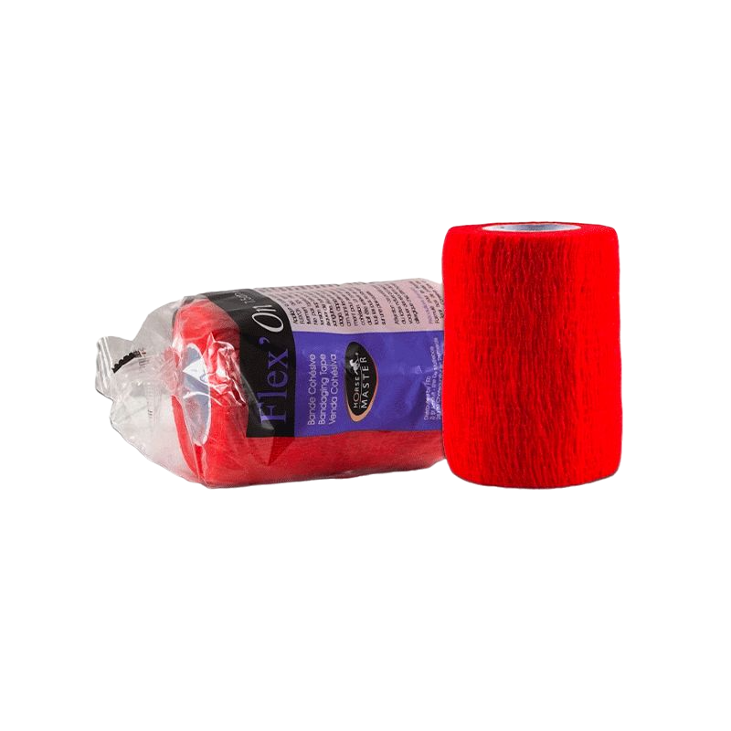 Horse Master - Bande de soin cohésive élastique multi-usage Flex'on rouge