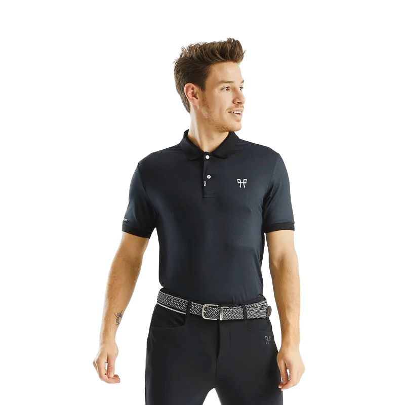 Horse Pilot - Polos manches courtes unisex Atlas noir | - Ohlala
