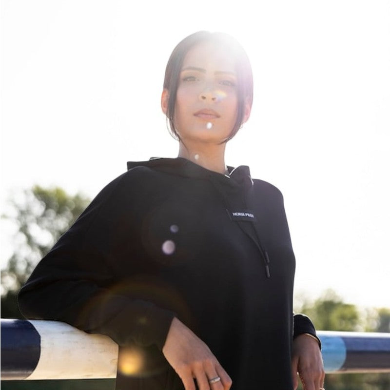 Horse Pilot - Damen Kapuzenpullover Team Schwarz