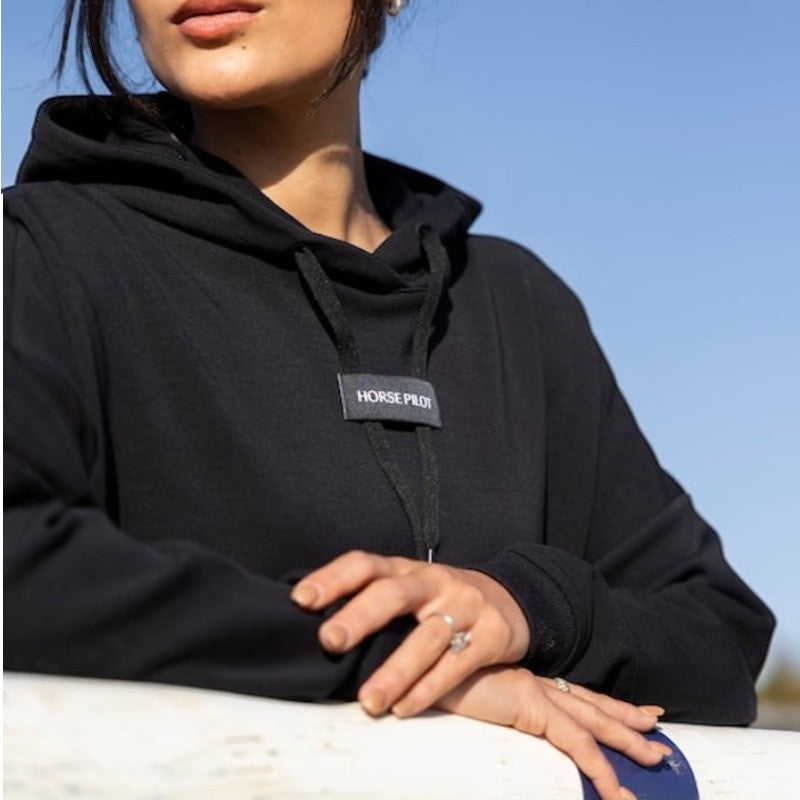 Horse Pilot - Damen Kapuzenpullover Team Schwarz