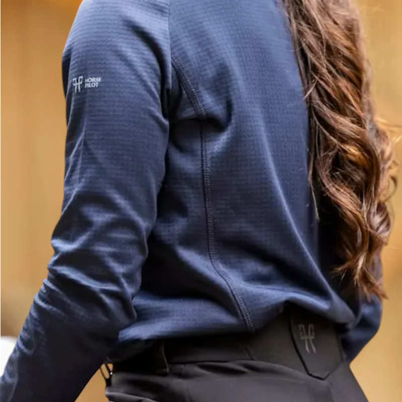 Horse Pilot - T-shirt manches longues femme Winter marine | - Ohlala