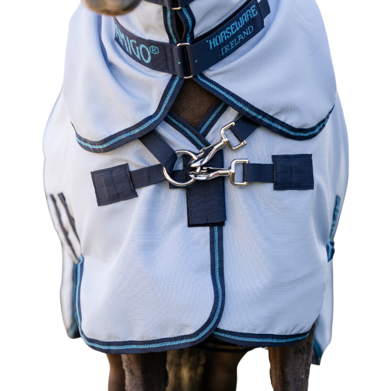 Horseware - Chemise anti-mouches Amigo Ripstop  Petite Hoody azure blue/ marine/ bleu électrique | - Ohlala