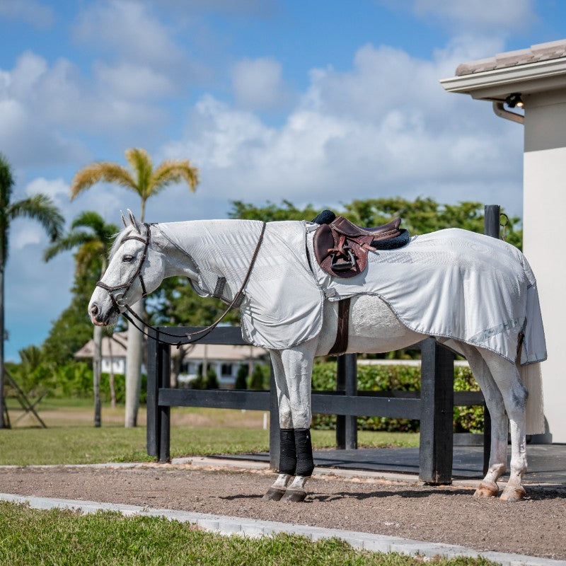 Horseware - Amigo Flyrider vliegenwerende shirt zilver/ titanium grijs/ zilver