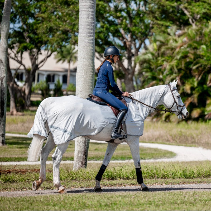 Horseware - Amigo Flyrider vliegenwerende shirt zilver/ titanium grijs/ zilver