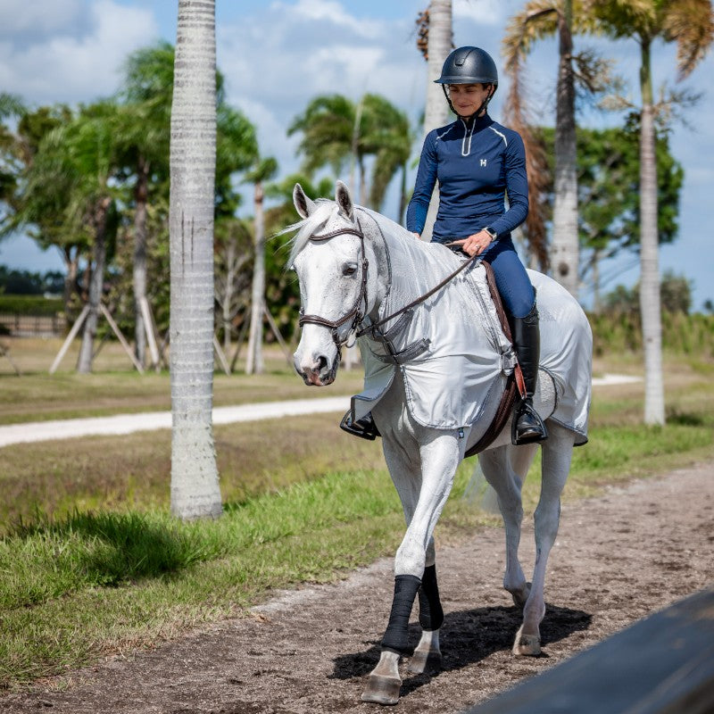 Horseware - Amigo Flyrider vliegenwerende shirt zilver/ titanium grijs/ zilver