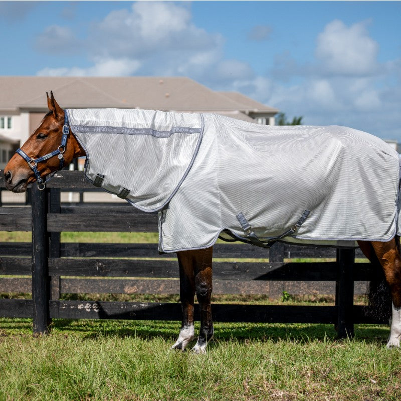 Horseware - Couverture anti-mouches Amigo Bug Rug Plus argent/ titanium grey/ argent | - Ohlala