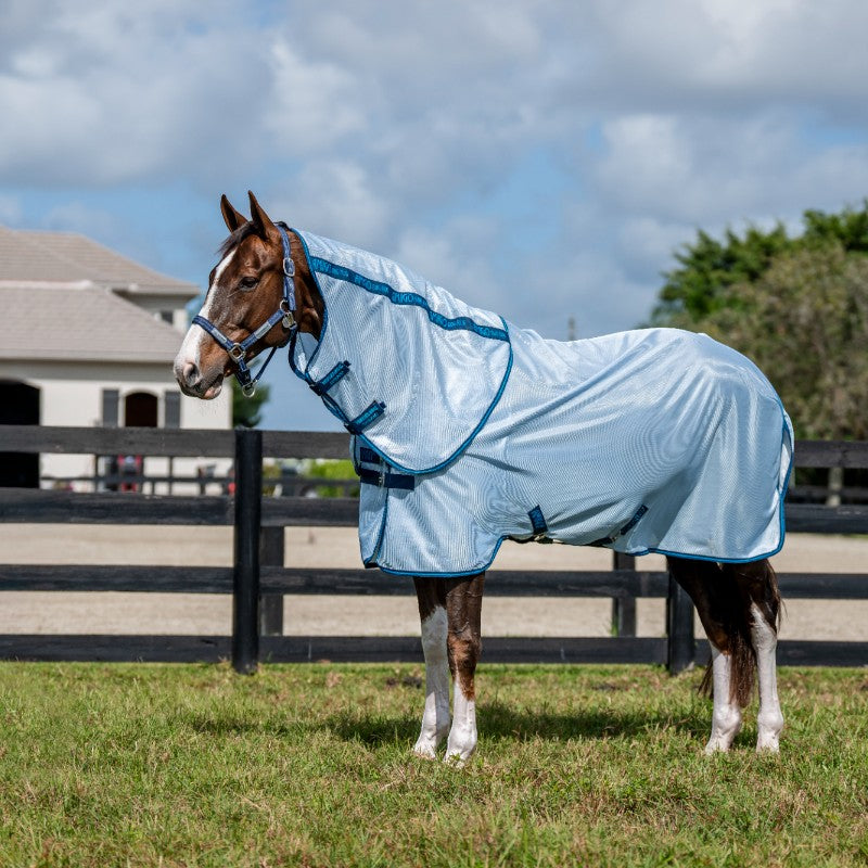 Horseware - Couverture anti-mouches Amigo Bug Rug Plus azure blue/ marine/ bleu électrique | - Ohlala
