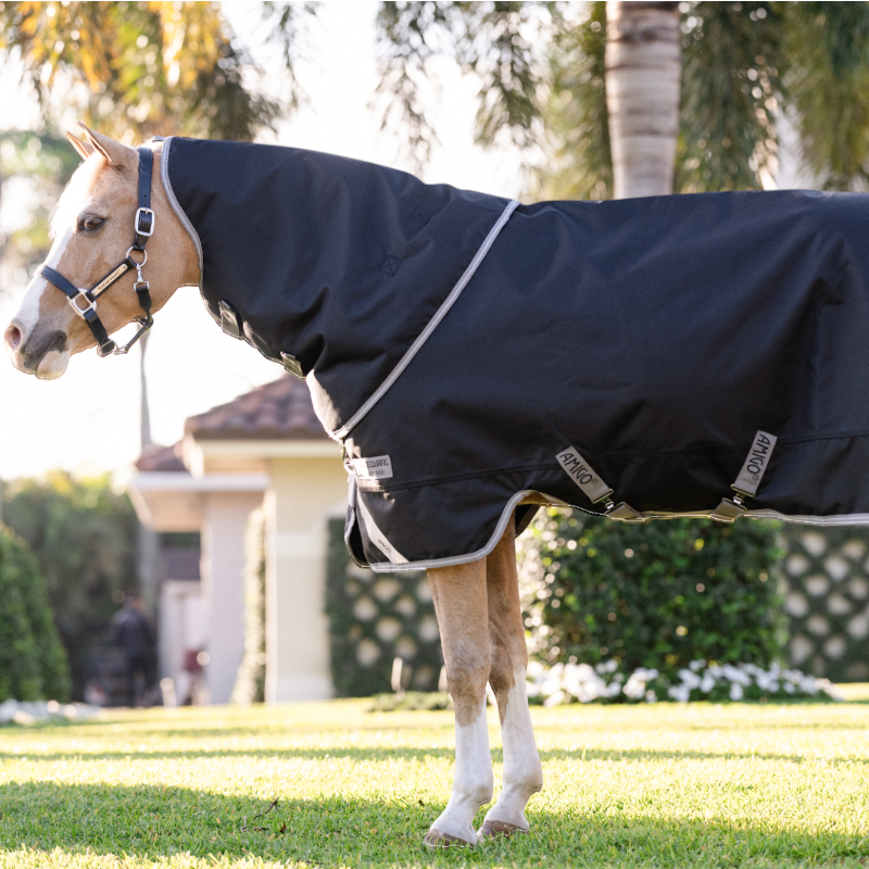 Horseware - Couverture d'extérieur Amigo Bravo Plus Pony Turnout noir/ titanium grey/ argent 0g | - Ohlala