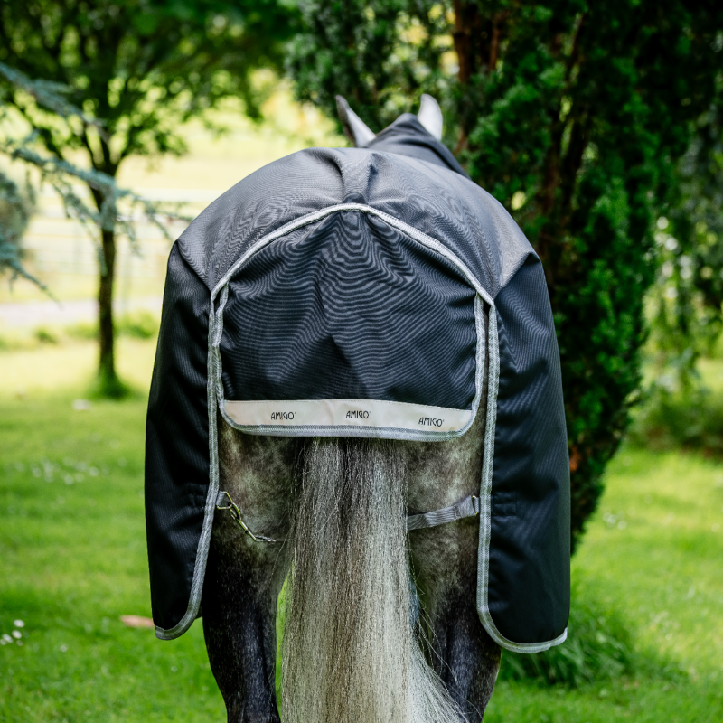 Horseware - Couverture d'extérieur Amigo Bravo XL Turnout noir/ titanium grey/ argent 50g | - Ohlala