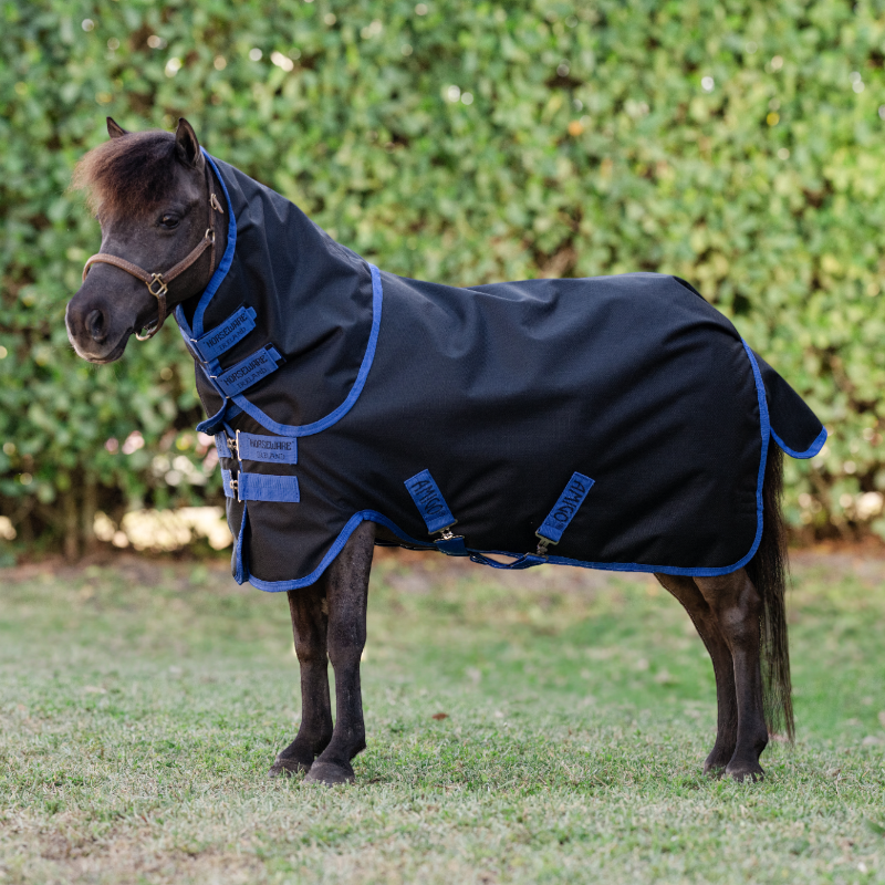 Horseware - Couverture d'extérieur Amigo Ripstop Plus Petite Turnout noir/ classic blue 200g | - Ohlala
