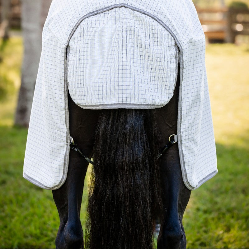 Horseware - Couverture d'extérieur Amigo Summer Plus marine check/ titanium grey/ argent | - Ohlala