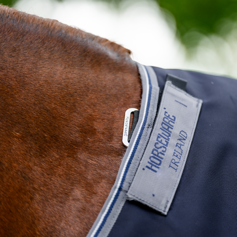 Horseware - Couverture d'extérieur Rambo Turnout marine/ thunderstorm gris/ argent 50g | - Ohlala