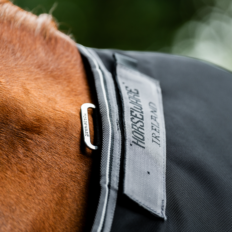 Horseware - Couverture d'extérieur Rambo Turnout noir/ thunderstorm gris/ argent 50g | - Ohlala