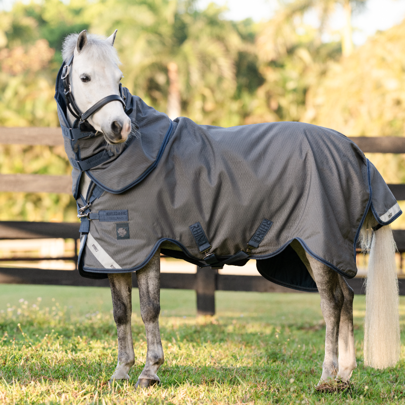 Horseware - Buiten deken Rhino HexStop Plus Pony grijs/ indigo/ marine 0g