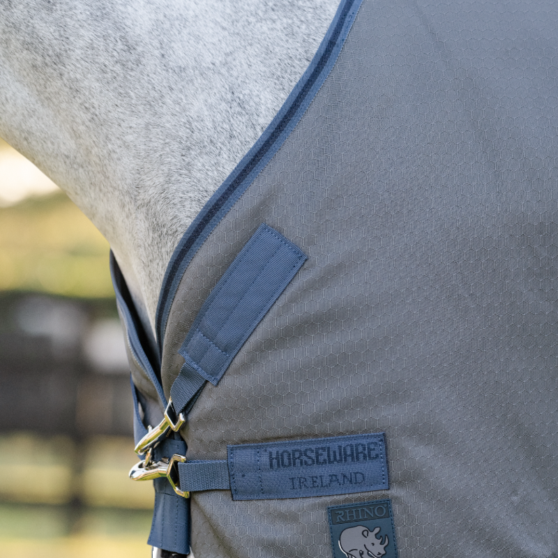 Horseware - Buiten deken Rhino HexStop Plus Pony grijs/ indigo/ marine 0g
