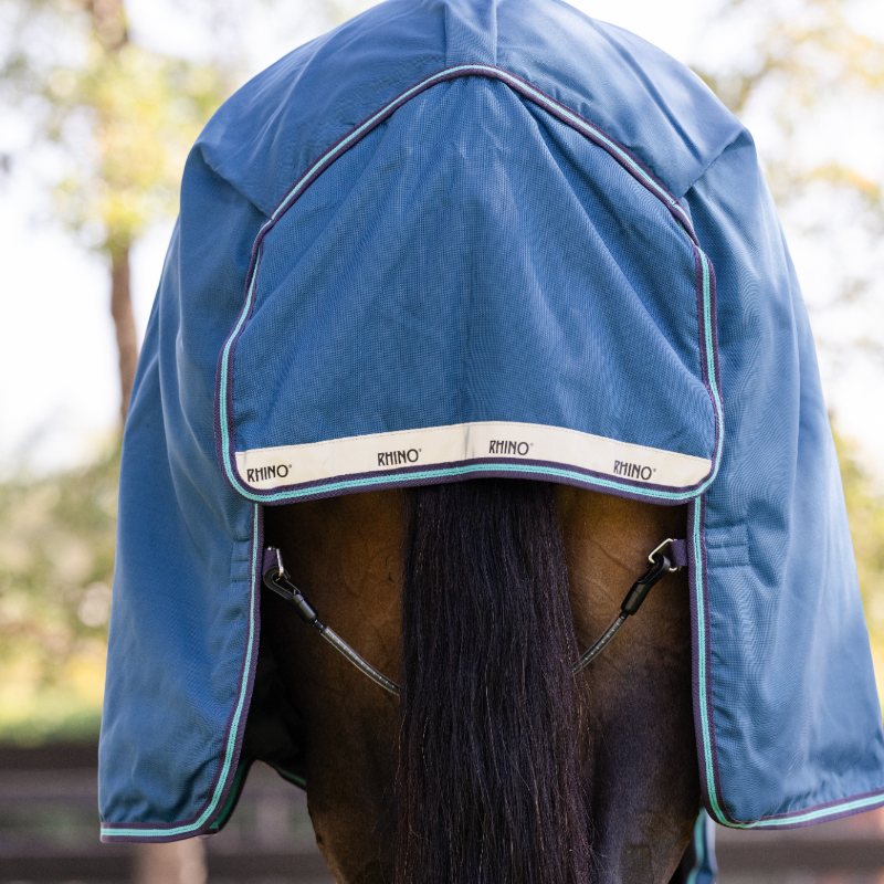 Horseware - Buitenbedekking Rhino Turnout marine/ grijs/ aqua 100g