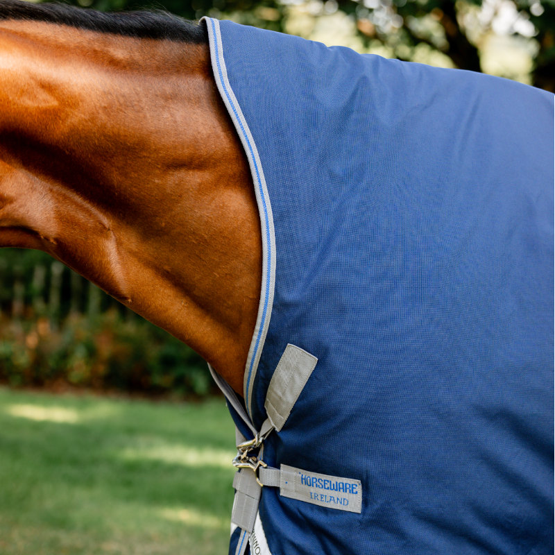 Horseware - Rhino Wug Turnout buitenbedekking marine/ titanium grijs/ klassiek blauw 0g