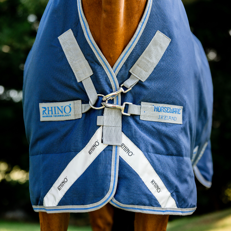 Horseware - Rhino Wug Turnout buitenbedekking marine/ titanium grijs/ klassiek blauw 0g