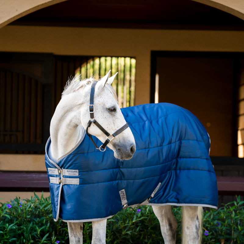 Horseware - Couverture de box Amigo Ripstop Insulator Stable marine/ titanium grey 50g | - Ohlala