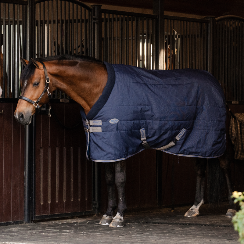 Horseware - Couverture de box Rhino Stable marine/ titanium grey/ classic blue 100g | - Ohlala