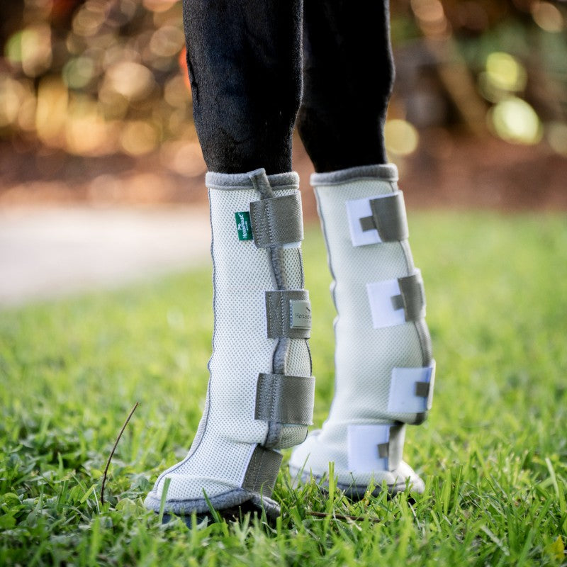 Horseware - Guêtres anti-mouches Fly Boots argent/ titanium grey/ argent x2 | - Ohlala
