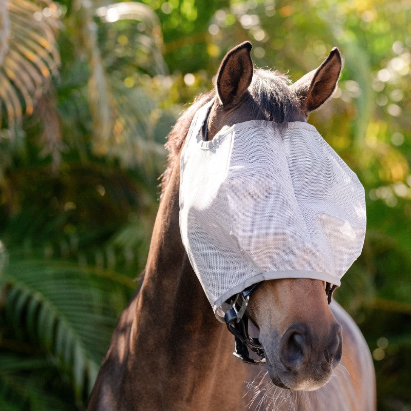 Horseware - Oordoploze vliegenmasker Amigo Flymask zilver/ titanium grijs
