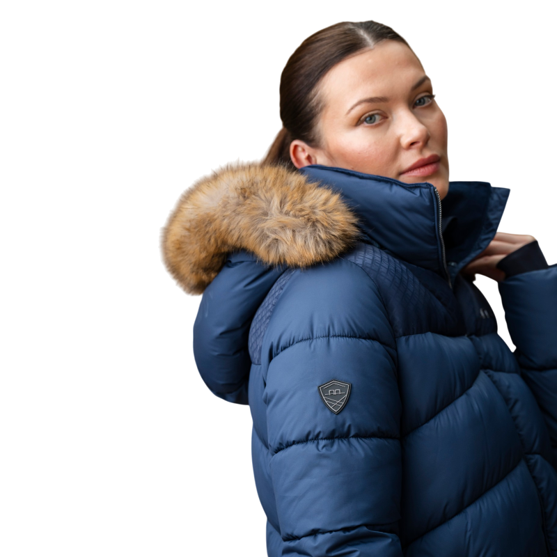 Horseware - Doudoune longue femme Nivia Ripstop core marine | - Ohlala