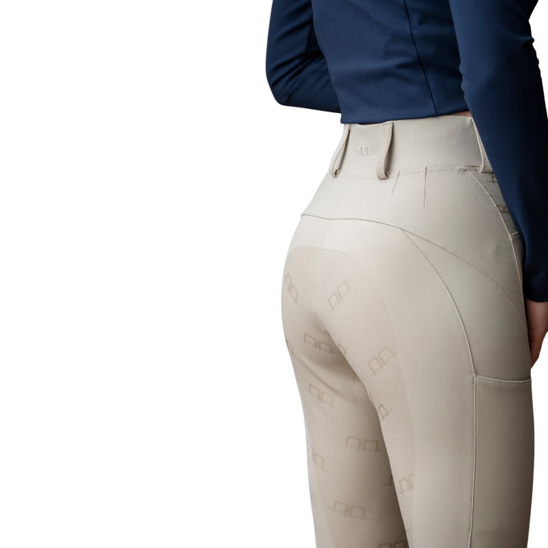 Horseware - Legging d'équitation femme Fina Brushed beige full grip | - Ohlala