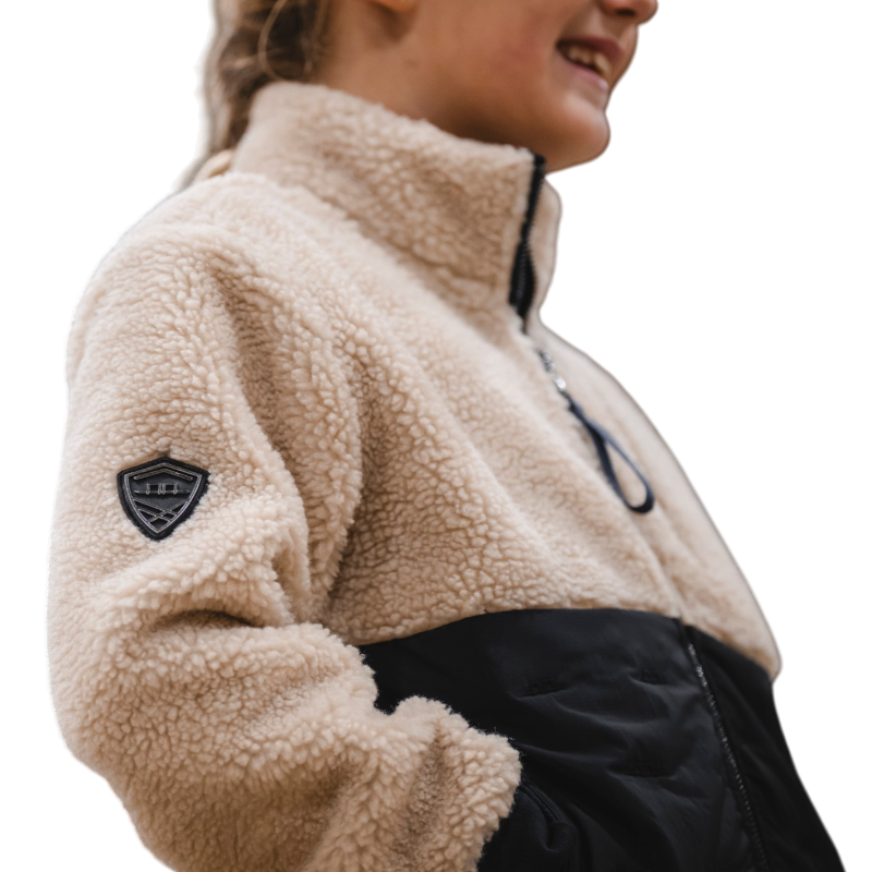 Horseware - Veste polaire manches longues enfant Lori sand/ marine | - Ohlala