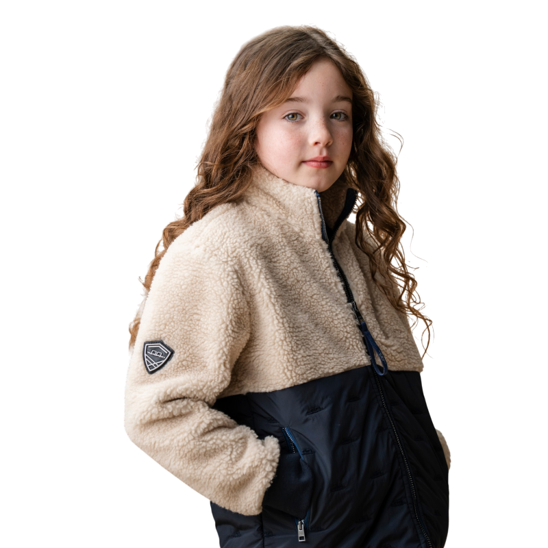Horseware - Veste polaire manches longues enfant Lori sand/ marine | - Ohlala
