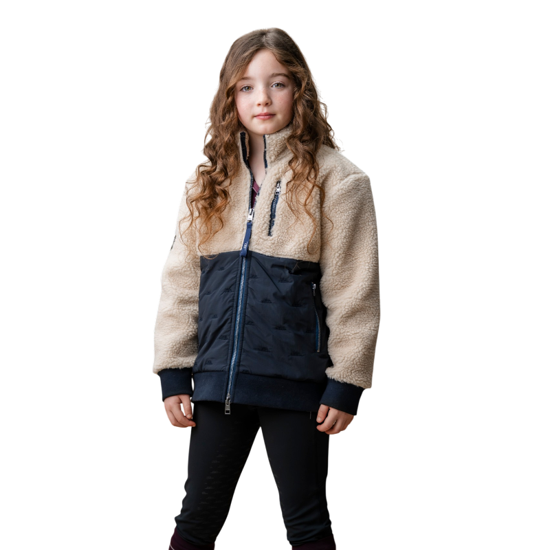 Horseware - Veste polaire manches longues enfant Lori sand/ marine | - Ohlala