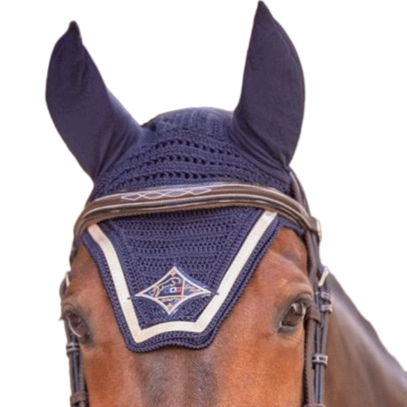 Jump'In - Bonnet écusson losange marine/ champagne/ beige | - Ohlala