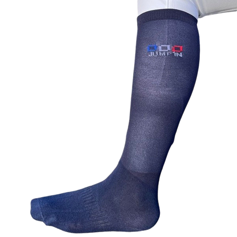 Jump'In - Chaussettes d'équitation lycra marine (x2) | - Ohlala
