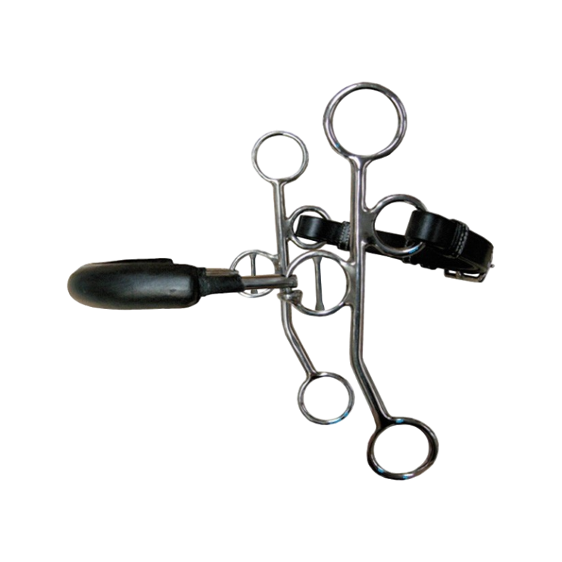 Jump'In - Hackamore rigide à branches longues cuir noir | - Ohlala