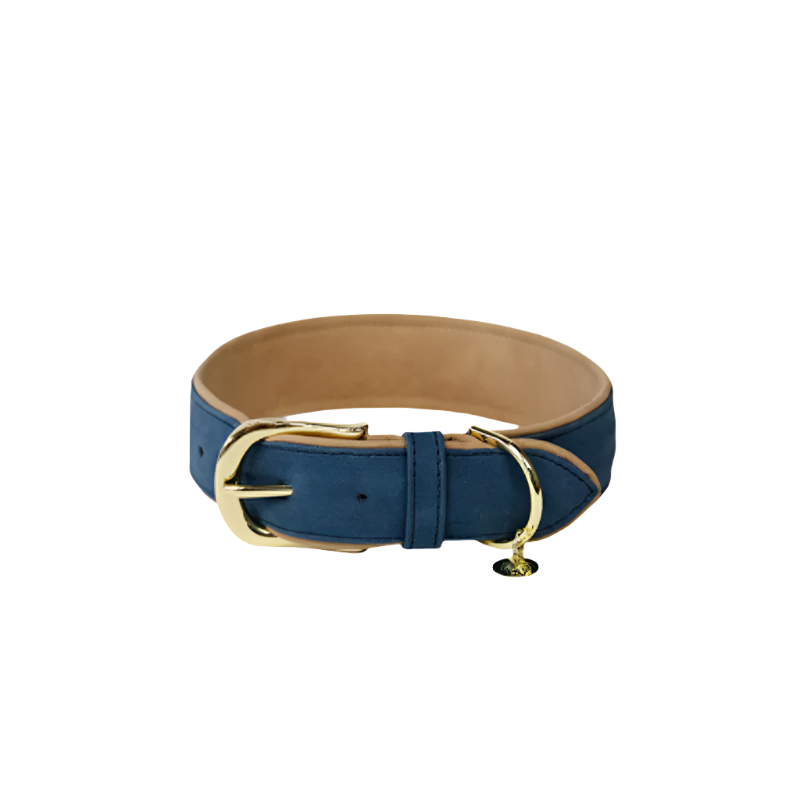 Kentucky Dogwear - Collier pour chien vegan leather navy/beige | - Ohlala