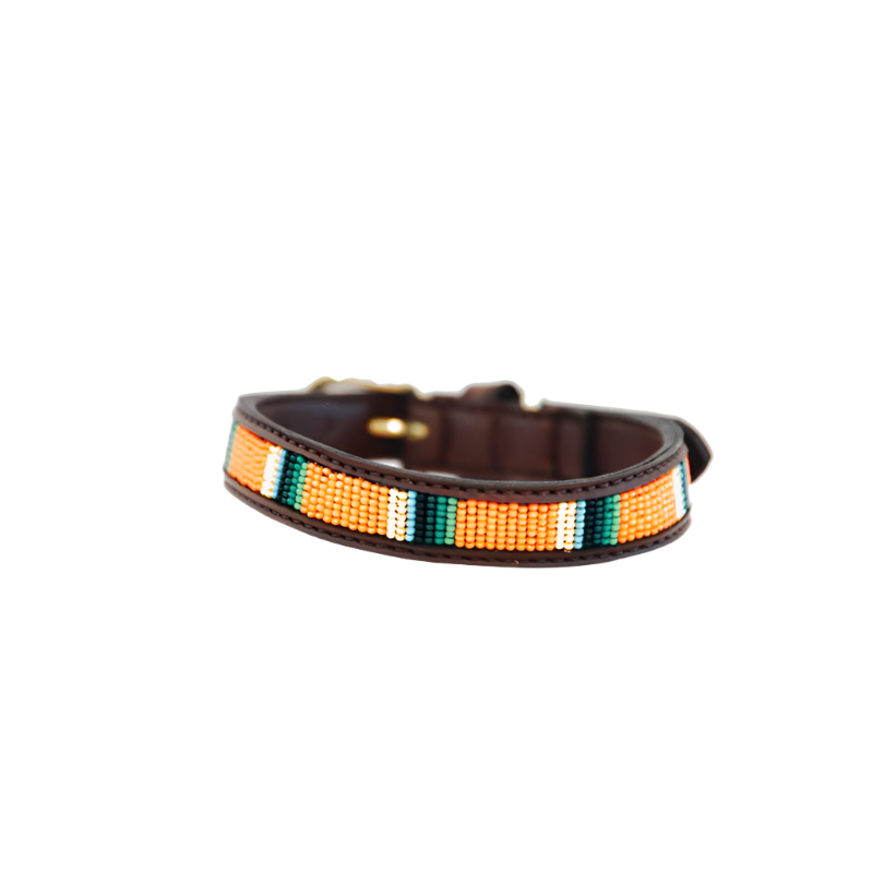 Kentucky Dogwear - Collier pour chiens perles faites main pure orange | - Ohlala