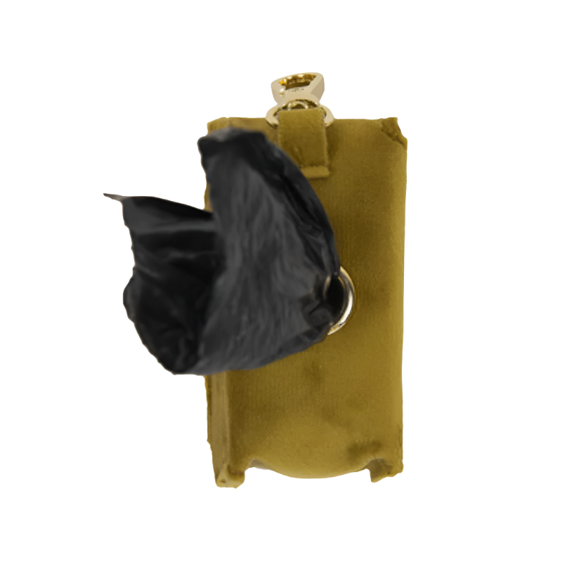 Kentucky Dogwear - Sac à crottes carré velvet moutarde | - Ohlala