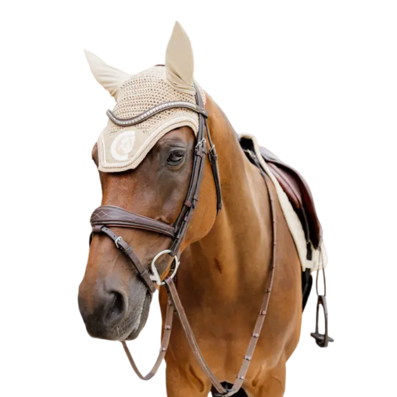 Kentucky Horsewear - Bonnet anti-mouches Wellington 3D Logo corde beige | - Ohlala