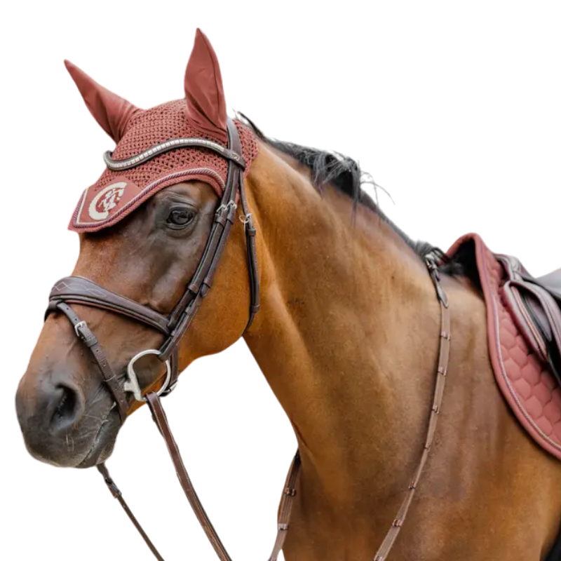 Kentucky Horsewear - Bonnet anti-mouches Wellington 3D Logo corde fuchsia | - Ohlala