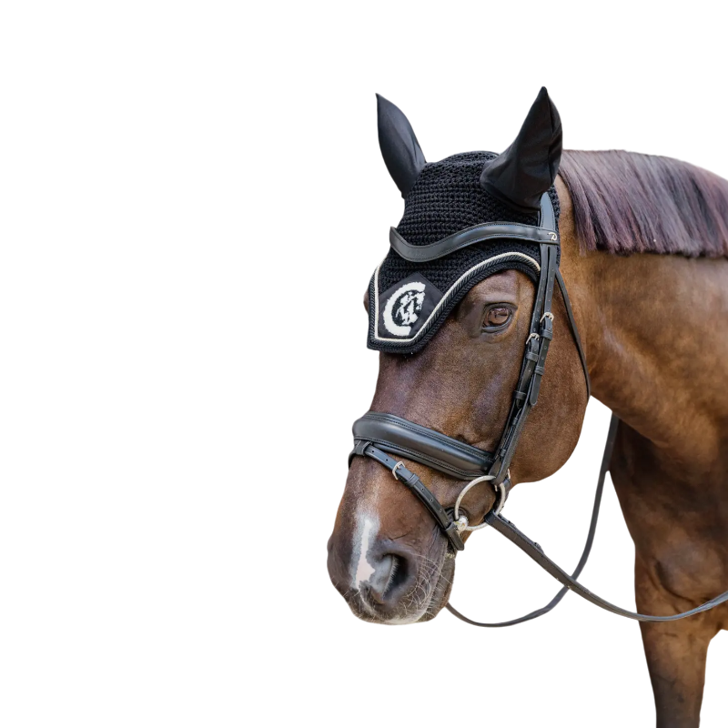 Kentucky Horsewear - Bonnet anti-mouches Wellington 3D Logo corde noir | - Ohlala