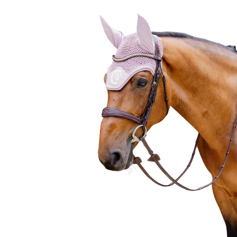 Kentucky Horsewear - Bonnet anti-mouches Wellington 3D Logo corde rose pâle | - Ohlala