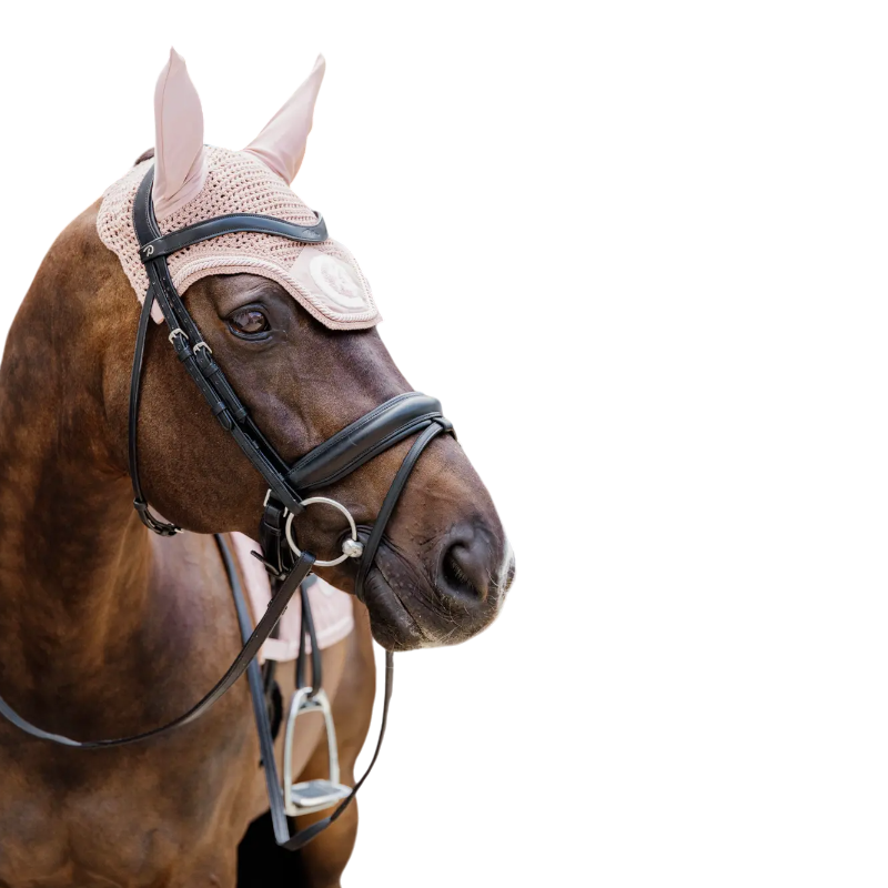 Kentucky Horsewear - Bonnet anti-mouches Wellington 3D Logo corde vieux rose | - Ohlala