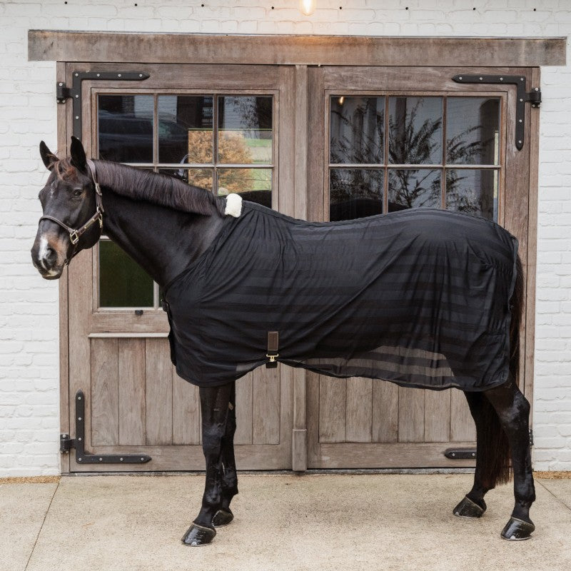 Kentucky Horsewear - Couverture anti-mouches légère rayée noir | - Ohlala