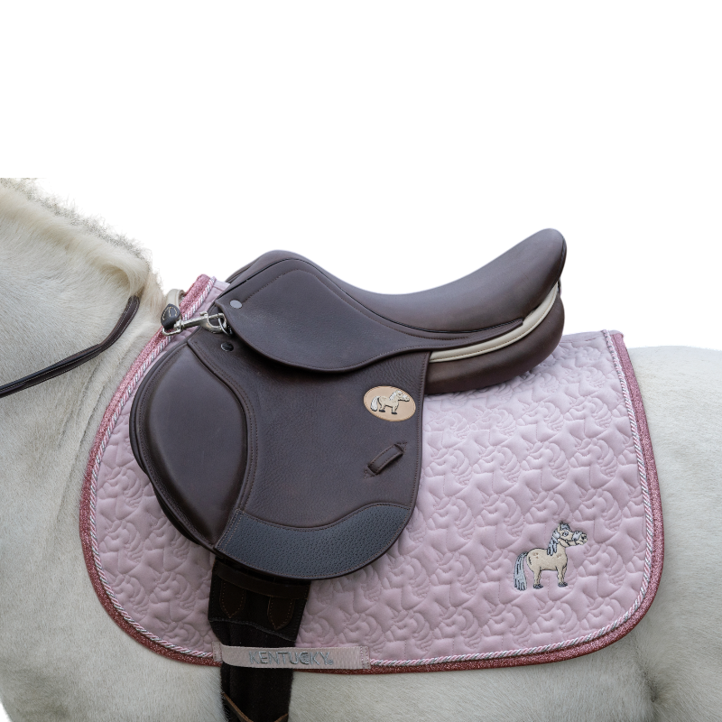 Kentucky Horsewear - Tapis de selle tête de licorne paillettes rose tendre | - Ohlala