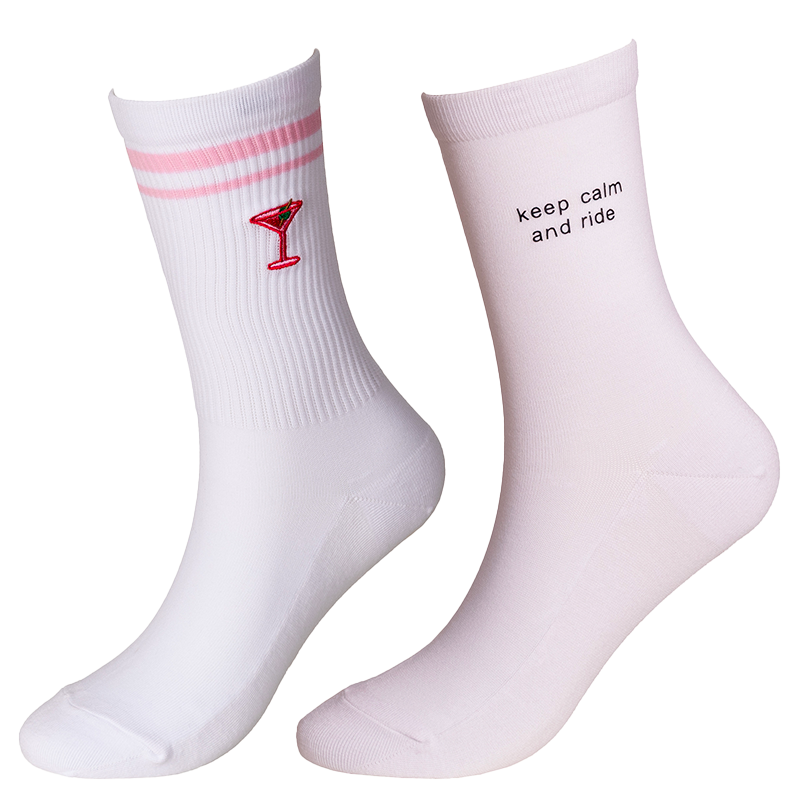 Kentucky Horsewear - Chaussettes d'équitation Keep Calm blanches x2